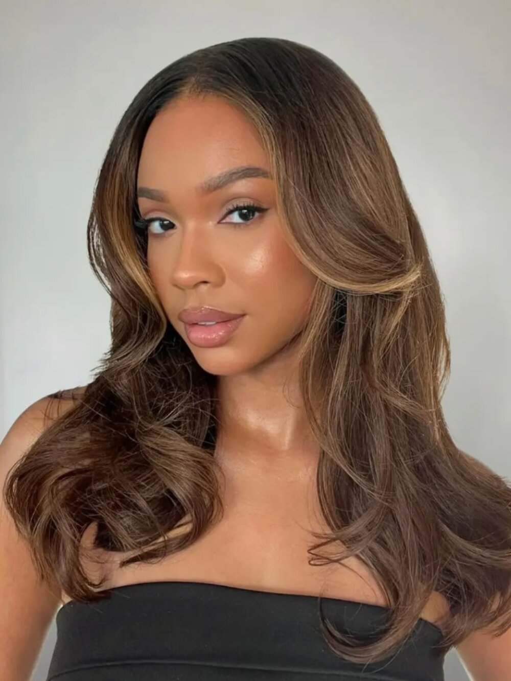 HairVivi Elena Brown Highlights Face-Framing Wig (used)